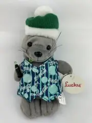 Vintage Coca-Cola Lucky The Seal With Vest Hat Bean Bag Plush Toy Collectable B4