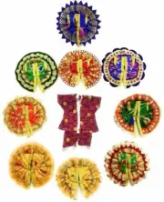 Laddu Gopal God Dress for Krishna Idol (Size 0 No-Set of 10, Assorted Color) KU