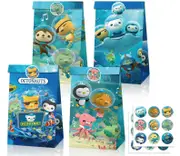 12pk Octonauts Theme Party Paper Loot Lolly Bags - Kids Birthday Gift Bags Party Favour