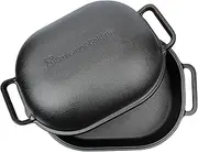[Brunswick Bakers] Cast Iron Bread Baking Pan, Size 39 x 26 cm Black