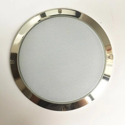 8" Speaker Cover Metallic Silver Frame White Mesh Grill Car Audio DJ PA Speaker