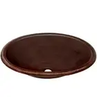 Novatto Drop-in Bathroom Sinks 15" x 11" Copper Material Oval Shape Antique