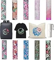 Creatorally Infusible Transfer Ink Sheets, Pack of 10 11 x 30 cm Fusible Transfer Ink Sheets, Colour and Pattern Transfer Film, Sublimation Ink Sheet for Personalised DIY (Flowers)