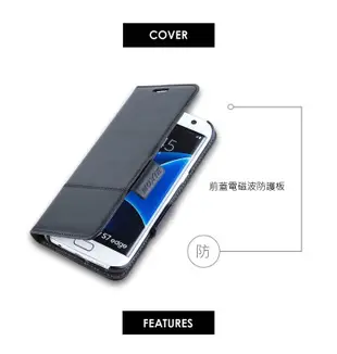 【愛瘋潮】免運 現貨 Moxie SAMSUNG S7 Edge G935F 防電磁波 真皮手機皮套 (7折)