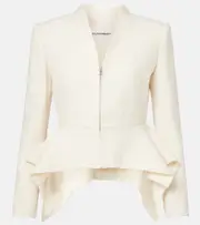 [Roland Mouret] Roland Mouret Peplum bouclé jacket AU 8 white