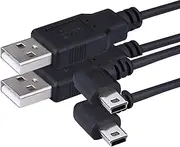 2 Pack Right Angle Mini USB Cable, tunghey Mini USB Charging Cable USB 2.0 A-Male to Mini-B Car Vehicle Power Charger Adapter Cord for Dash Cam Rearview Mirror Cam Backup Camera (0.3m)