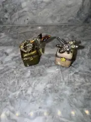 Jay Strongwater Hand Painted Trinket Box Enameled Mini Hummingbird And Dragonfly