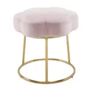 Linon Home Decor Makeup Vanity Stools 17.75"Hx17.75"W Fabric 6.61-Lb Light Pink