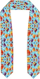 [SKKNT] Hot Air Balloons Print Graduation Shawl Stole For Academic Commencements Honor Sash Congratulations Gift