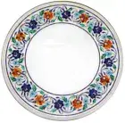 18" Floral Semi Precious Stone Marble Side Table Top Inlay Art Handicraft Work