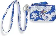 [Vera Bradley] Women's Cotton Collegiate Zip Id Case and Lanyard Combo (Multiple Teams Available) Keyring