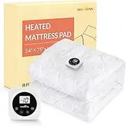 HOMLYNS Electric Heated Mattress Pad Full Size 4 Heating Levels 10H Timer, Sherpa Quilted Heating Mattress Pads Machine Washable ETL Certified, 15" Deep (54x75)