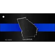 Georgia Thin Blue Line Novelty Metal Key Chain KC-8892