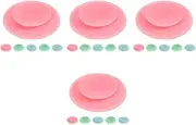 NOLITOY 4sets Silicone Suction Bowl Plate Double Sided Suction Cups Sturdy Grip for Boys and Girls Seniors Patients Dish Holder Easy to Clean 6pcs*4