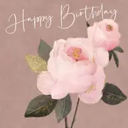 Hammond Gower Happy Birthday Pink Flowers Card - 15.5x15.5cm