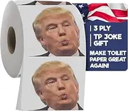 Donald Trump Toilet Paper Roll - Funny Novelty Gag Democrats and Republicans - 3 Ply Toilet Tissue 200 Full-Color Image Sheets in Each Roll | Hilarious Political White Elephant Gift Idea