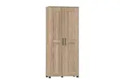 Broom Cupboard 2 Door Cabinet 5 Shelves Storage Organizer Light Sonoma Oak