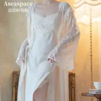 在飛比找蝦皮商城精選優惠-aseaspace·法式睡裙復古性感吊帶家居服裙子睡袍套裝蕾