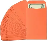 uxcell Money Envelope, 25 Pack 3.5" x 2.2" Cash Envelopes Money Holder Bags Budgeting Saving Challenge Letter for Gift Coins Checks Tickets Jewelry Passport Card, Orange