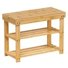 Zhuoyue Bamboo Shoe Rack Wood Bench with Storage Shelf for Entryway Small Space