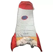 Pottery Barn Kids Rocket Shaped Sleeping Bag Monogrammed (GABE) 59”x 26'' NWT
