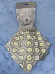 Blankets & Beyond gray teddy bear green dots baby security blanket Nunu