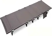 SHUQICAINA Folding Camping Cot, Portable & Compact Camping Beds for Adult, Single Ultralight Tent Camp Bed, Metal Frame Include Storage Bag For Indoor Outdoor Hiking Fishing Car Travel (Color : Gray)