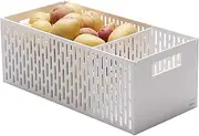 Yamazaki Home Stackable Stocker Stacking Fruit Vegetable Basket | Plastic | Food Storage, One Size, White