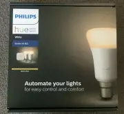 Phillips Hue White Starter Kit B22 Warm White - 2 Bulbs + Hue Bridge