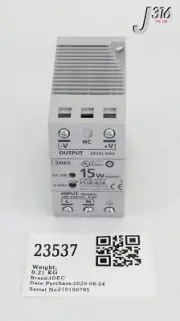 23537 IDEC POWER SUPPLY, I/P: 100-240VAC, O/P: 24VDC (NEW) PS5R-B24