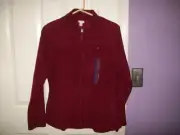 Merona Womens long sleeve, full zip Burgundy fleece New w/tags