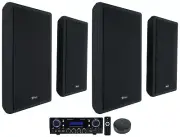 Rockville BLUAMP 100 Home Stereo Amplifier+(4) Wall Speakers+Smart Wifi Receiver