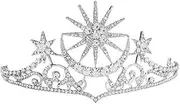 [Generic] Star Crown Moon Crown Star Moon Rhinestone Tiara Crowns Rhinestone Crown Crystal Tiara Crown Halloween Tiara Crown Halloween Headdress Bridal Hair Accessories