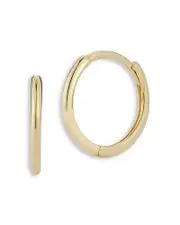 Moon & Meadow 14K Yellow Gold Thin Polished Huggie Hoop Earrings