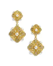 Self-Portrait Encrusted Tiered Clip On Earrings