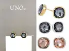 New 100% UNO de 50 Jewelry Gray Pink Crystal Mademoiselle Fearless Stud Earrings