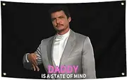 Pedro Pascal Flag I'm Your Daddy Tapestry Funny Poster Durable Man Cave Wall Flag with Brass Grommets 3x5 Feet Flag for College Dorm Room Decor,Outdoor,Bedroom, Parties gifts, travel, filming,events