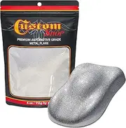 Custom Shop - Chrome Silver - 4-ounces of Medium Metal Flake .008" 200 Micron Size - Premium Automotive Grade Flake, UV, Fade & Solvent Resistant - Metallic Auto Paint Glitter, Spray Gun Painting Cars