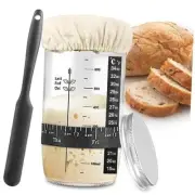 Sourdough Starter Jar, Sourdough Starter Kit with Date Marked Feeding Band,