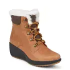 NEW sz 9 Sperry Luca Peak Tan brown suede leather fur lined wedge hiking boot