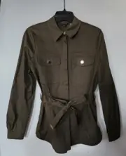 NEW Ted Baker Ailiia Tie Waist Utility Shirt in Green - Size 1 US 2 #T1524