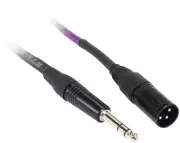 Rockville RCXMB6P 6' Male REAN XLR to 1/4'' TRS Cable Purple 100% Copper