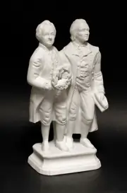 9942359 Porcelain Figurine Goethe And Schiller White Bisque Wagner&Apel H23,