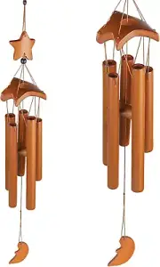 Bamboo Wind Chimes Outdoor,Wooden Wind Chimes for outside with Amazing Deep Tone