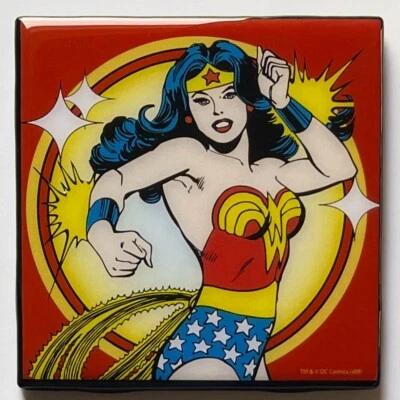 WONDER WOMAN COASTER Custom Ceramic Tile Barware Gift Super Hero