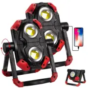 2Pack Rechargeable LED Work Light with Magnetic Bases, 2500LM 6500K 12 Hours ...