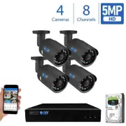 GW 8 Channel 8MP 4K NVR 4 X 5MP 1920P PoE IP Outdoor Home Security Camera System