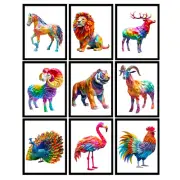 Animals Art Print ORIGAMI QUILLING PAPER Art Wall Decor UNFRAMED PICK ANIMAL A4