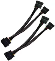 4 Pin Male Ide Molex To Dual 15 Pin Female Sata Power Splitter Converter Adapter