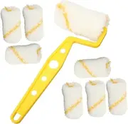 TEHAUX 1 Set Paint Roller Full Handle Brush Heads Durable Paint Roller Brush for Walls Ceilings DIY Projects for Beginners Professionals